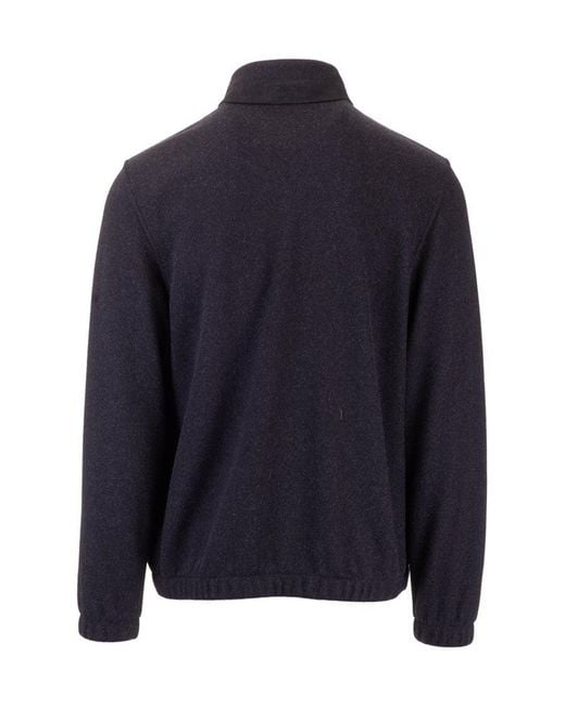Loro Piana Blue Standing Collar Casual Jacket for men