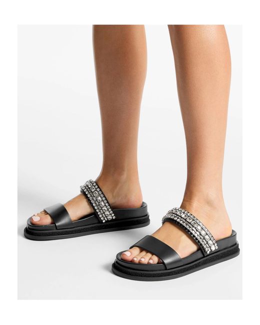 Jimmy Choo Black Jadi Embellished Flat Shoes