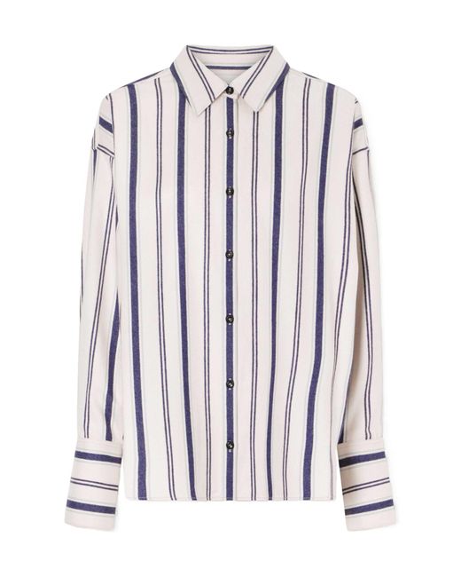 The Elder Statesman White Blended Striped Shirt