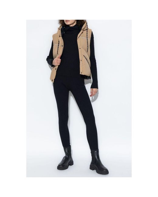 Moncler Natural Sleeveless Hooded Down Jacket