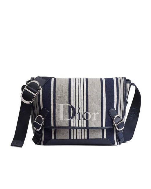 Dior Black Iviera Medium Jett Messenger Bag With Flap for men