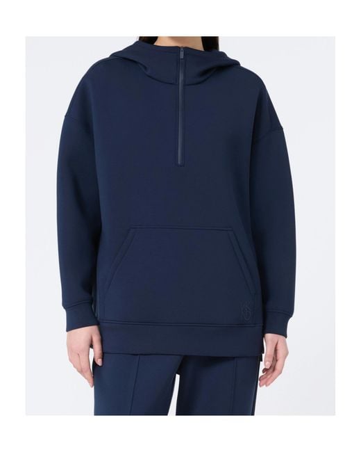 Weekend by Maxmara Blue Wdkradura High-Neck Half-Zip Hoodie
