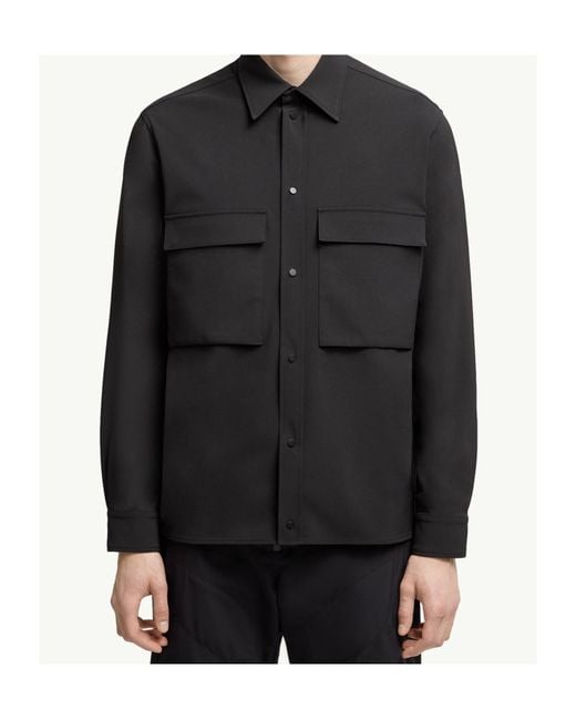 Moncler Black Long Sleeved Button-Up Shirt for men