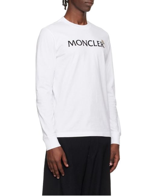 Moncler White Logoed Cotton Sweatshirt for men