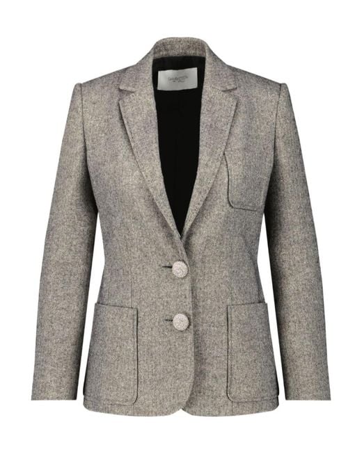 Giambattista Valli Gray Single-Breasted Blazer