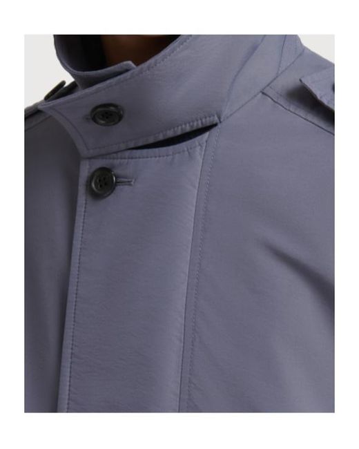 Marni Blue Nylon Trench Coat With Belt for men