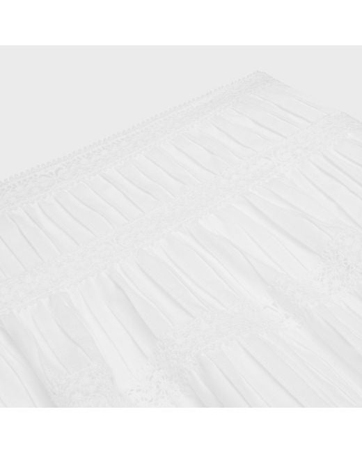 Céline White Mini Skirt With Embroidered Trims