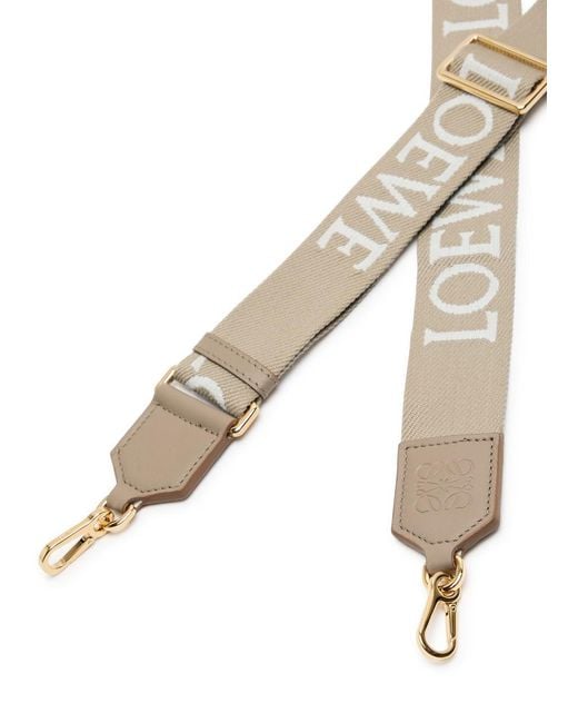 Loewe White Logo-Jacquard Canvas Bag Strap