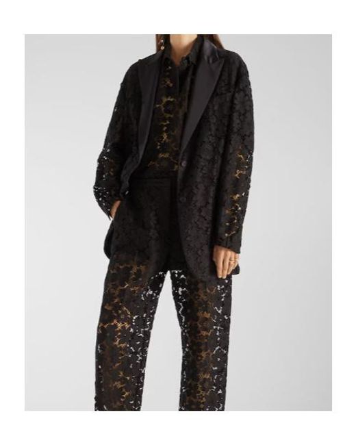 Fendi Black Floral-Lace Jacket