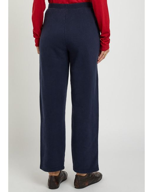 American Vintage Blue Plizzy Logo-Print Cotton Sweatpants