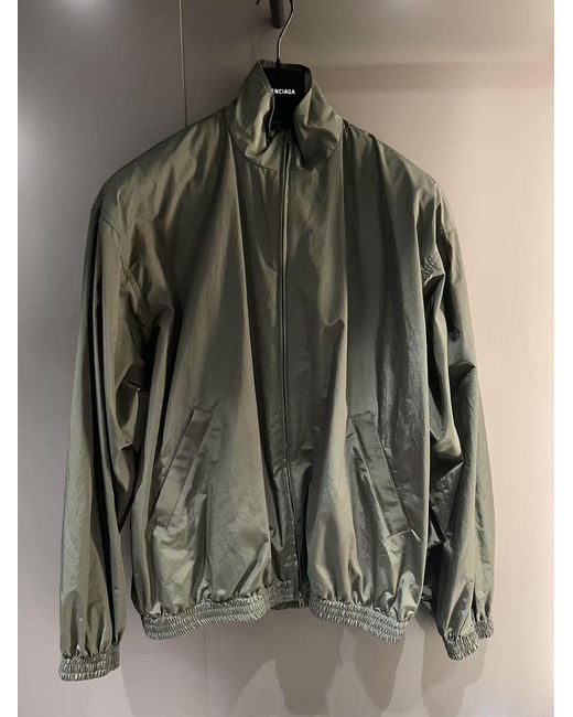 Balenciaga Green Tape Logo High-Neck Jacket for men
