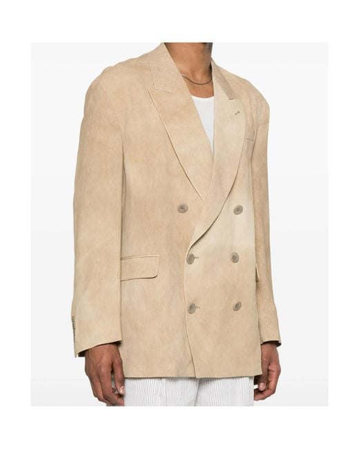 Emporio Armani Natural Ribbed Blazer for men