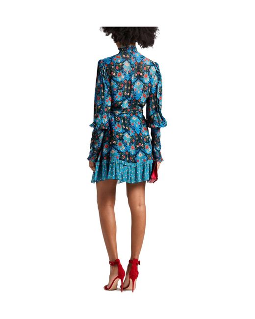 Farm Rio Blue Floral Printed Dress