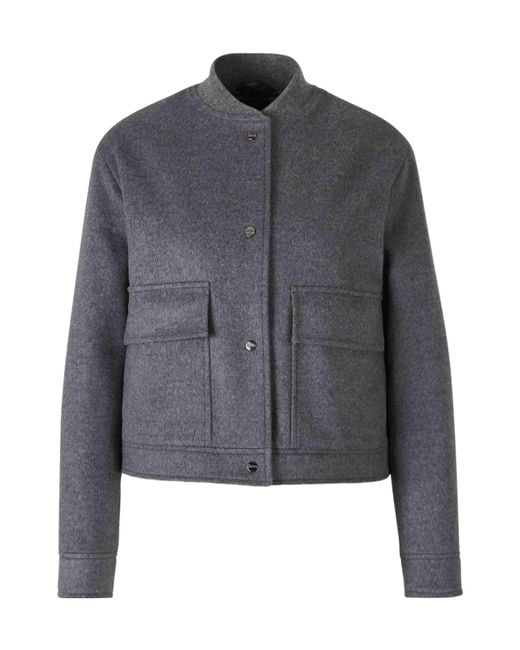 Herno Gray Long-Sleeved Short Coat