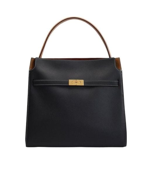 Tory Burch Black Lee Radziwil Double Tote Bag
