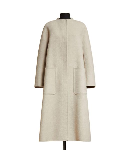 Max Mara Natural Atelier Crewneck Long-Sleeved Coat