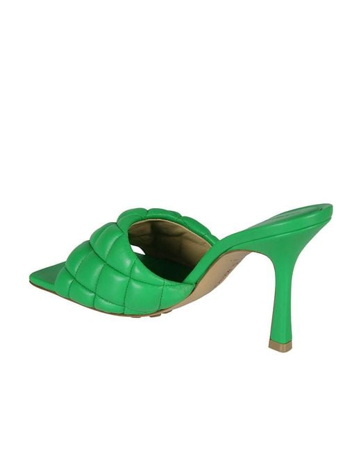 Bottega Veneta Green Padded Quilted Mules