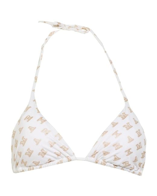 Max Mara White Triangle Bikini Top