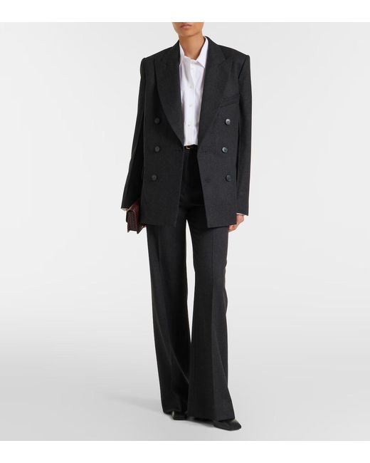 Victoria Beckham Black Double-Breasted Virgin Wool Blazer