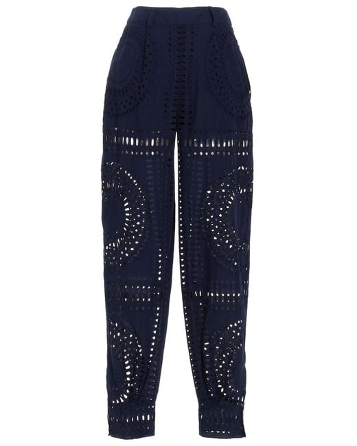 Alberta Ferretti Blue Pattern Trousers