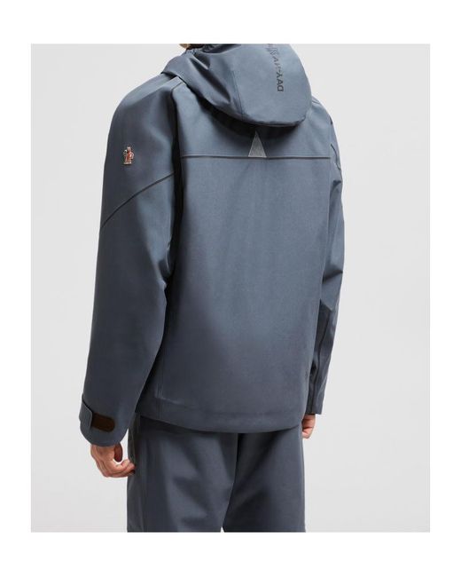 Moncler Blue Grenoble Logo Patch Hooded Jacket for men