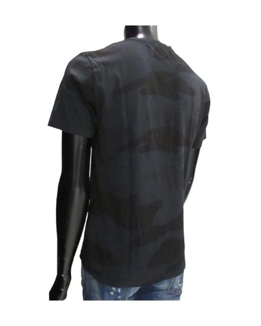 Hydrogen Black T-Shirt With Round Neck And Short Sleeves for men