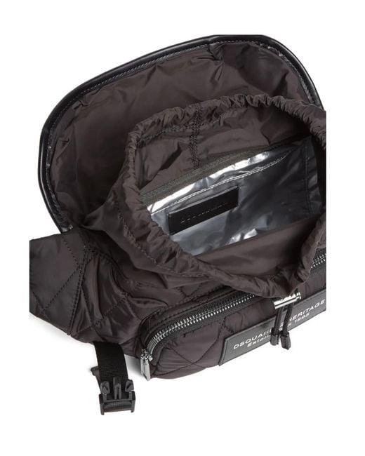 DSquared² Black Heritage Belt Bag for men