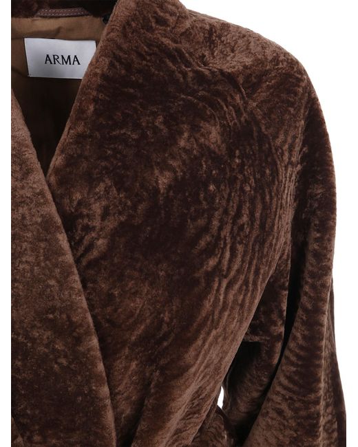 Arma Brown Belted Coat