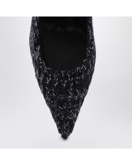 Prada Blue 85Mm Knitted Pumps