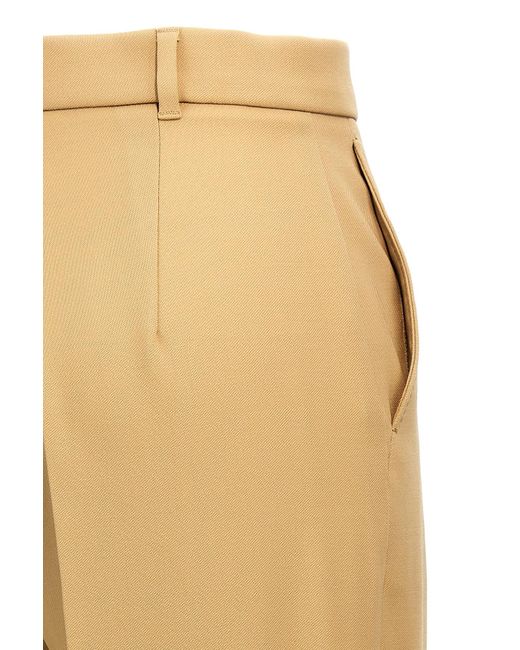 Max Mara Natural Studio Pleat Detailed Straight Leg Trousers