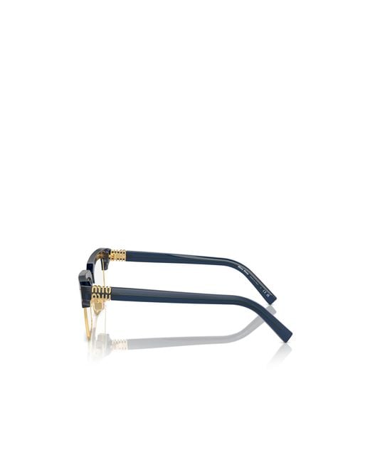 Miu Miu Metallic Rectangle-Frame Glasses