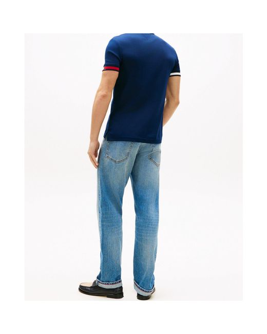 Tommy Hilfiger Blue Logo Short Sleeve Polo Shirt for men