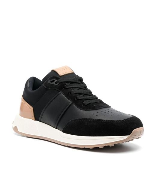 Tod's Black Panelled Lace-Up Sneakers for men