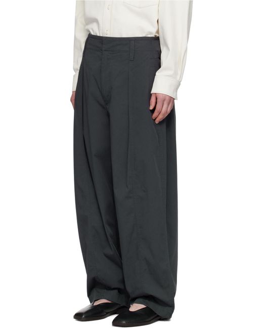 Lemaire Blue Pleated Wide Leg Chino Pants for men
