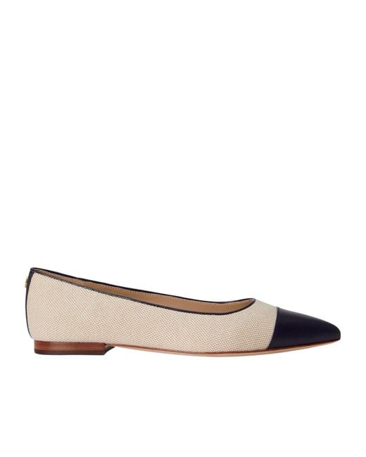 Ralph Lauren Brown Solid Color Ballet Pumps