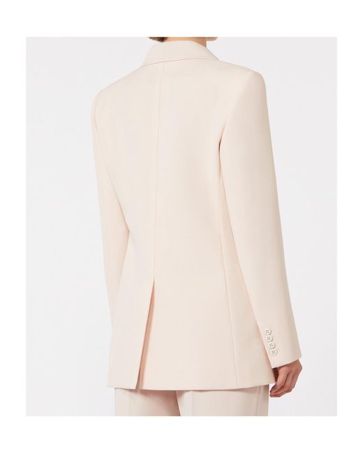 Max Mara Natural Studio Double-Breasted Peak-Lapel Blazer