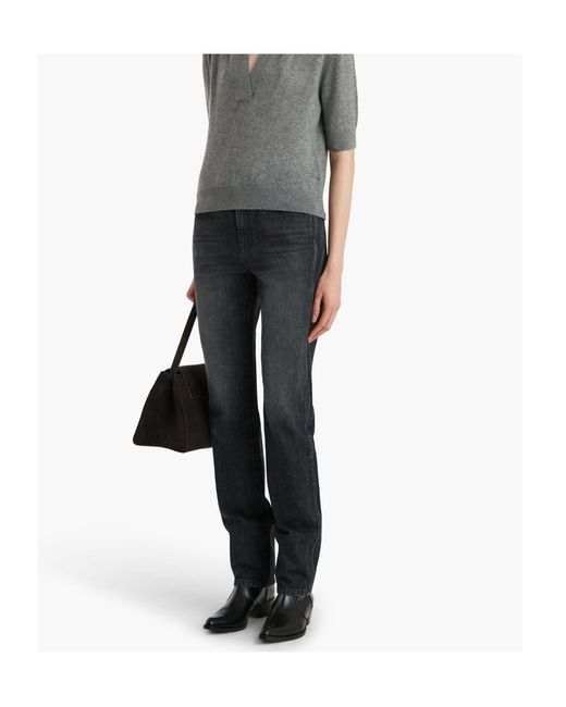 Khaite Gray Farley Straight-Leg Jeans