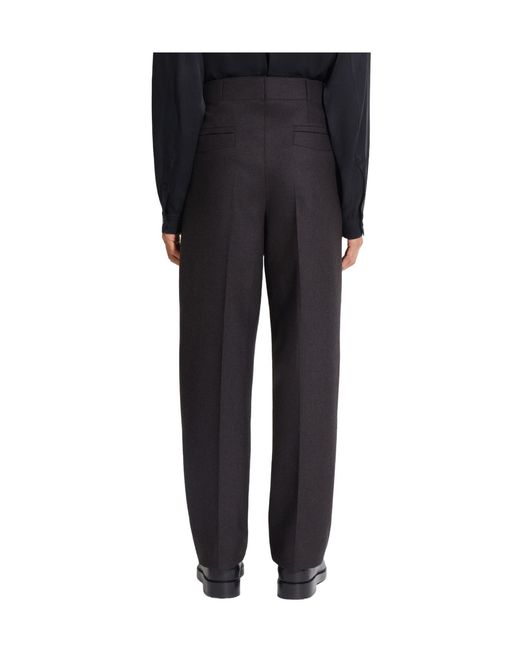Zegna Black Pleated Wool Trousers for men