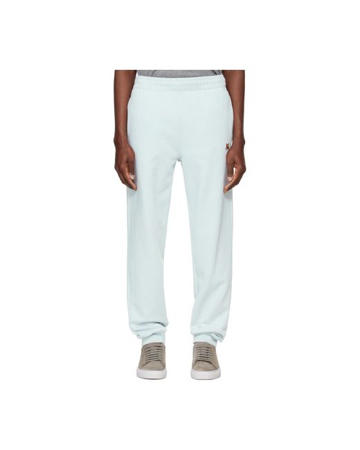 Maison Kitsuné Blue Elastic Waist Casual Pants for men