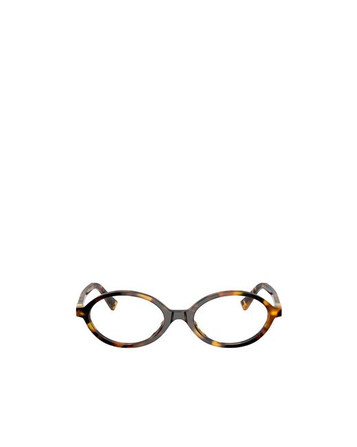 Miu Miu White Eyewear Oval Frame Full Rim Glasses