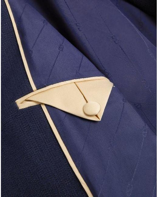 Valentino Blue Single-Breasted Bow Detailed Blazer