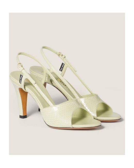 Miu Miu Metallic Ayers Slingback Sandals