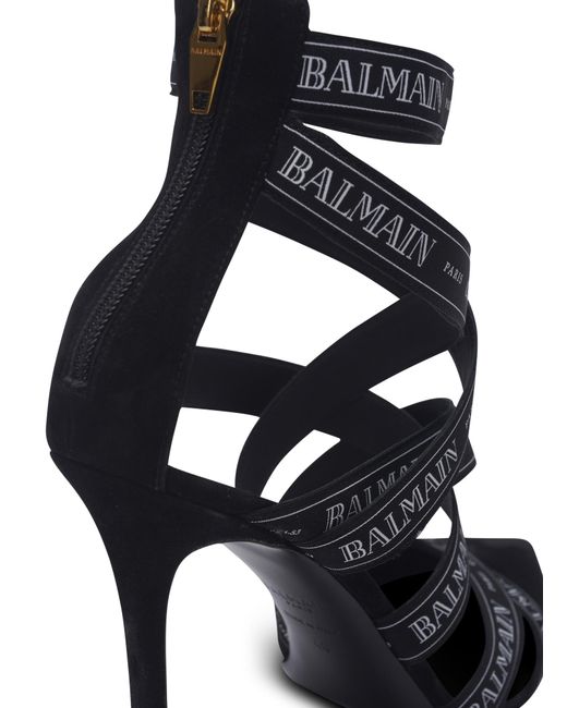 Balmain Black Couture Ribbon Crossover Strap Pumps