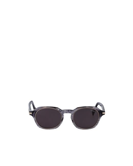 Zegna White Geometric Frame Sunglasses for men