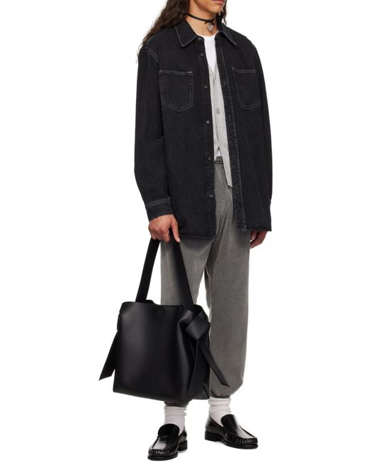 Acne Gray Logo Patch Drawstring Trousers for men