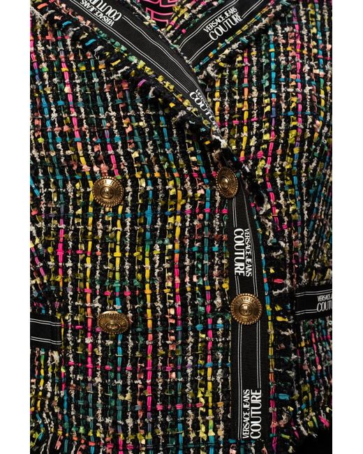 Versace Jeans Black Double-Breasted Casual Jacket