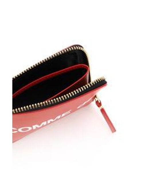 Comme des Garçons Red Logo Zipper Wallet for men
