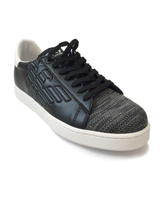 EA7 Black Logo Details Casual Sports Shoes for men