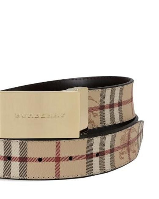 Burberry White Checked Belt