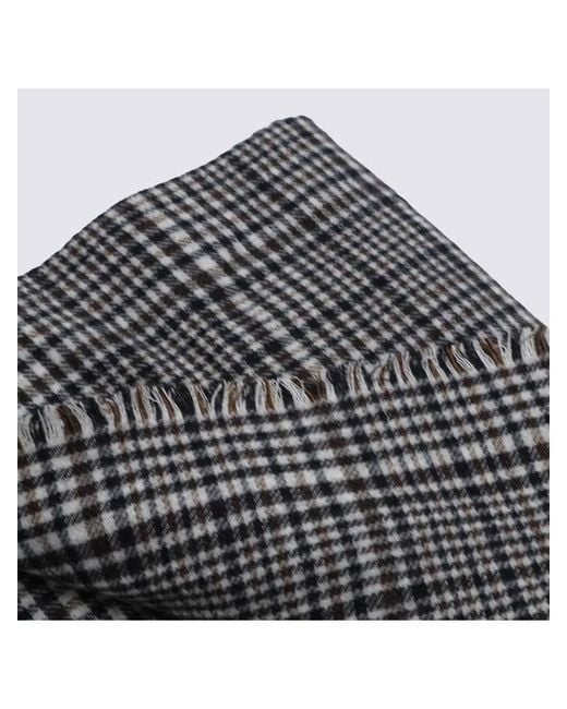 Brunello Cucinelli Gray Logo Patch Scarf